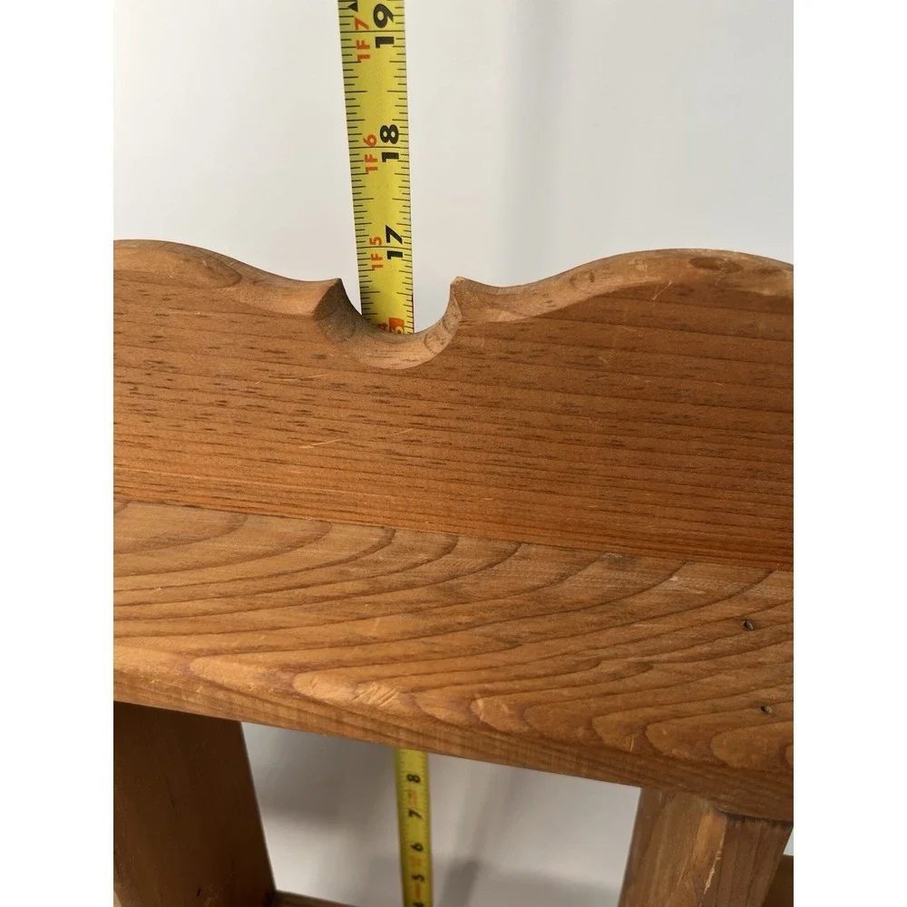 Vintage Wood Wall Display Trinket Shelf Curved Decor 27x17 Cottagecore Farmhouse